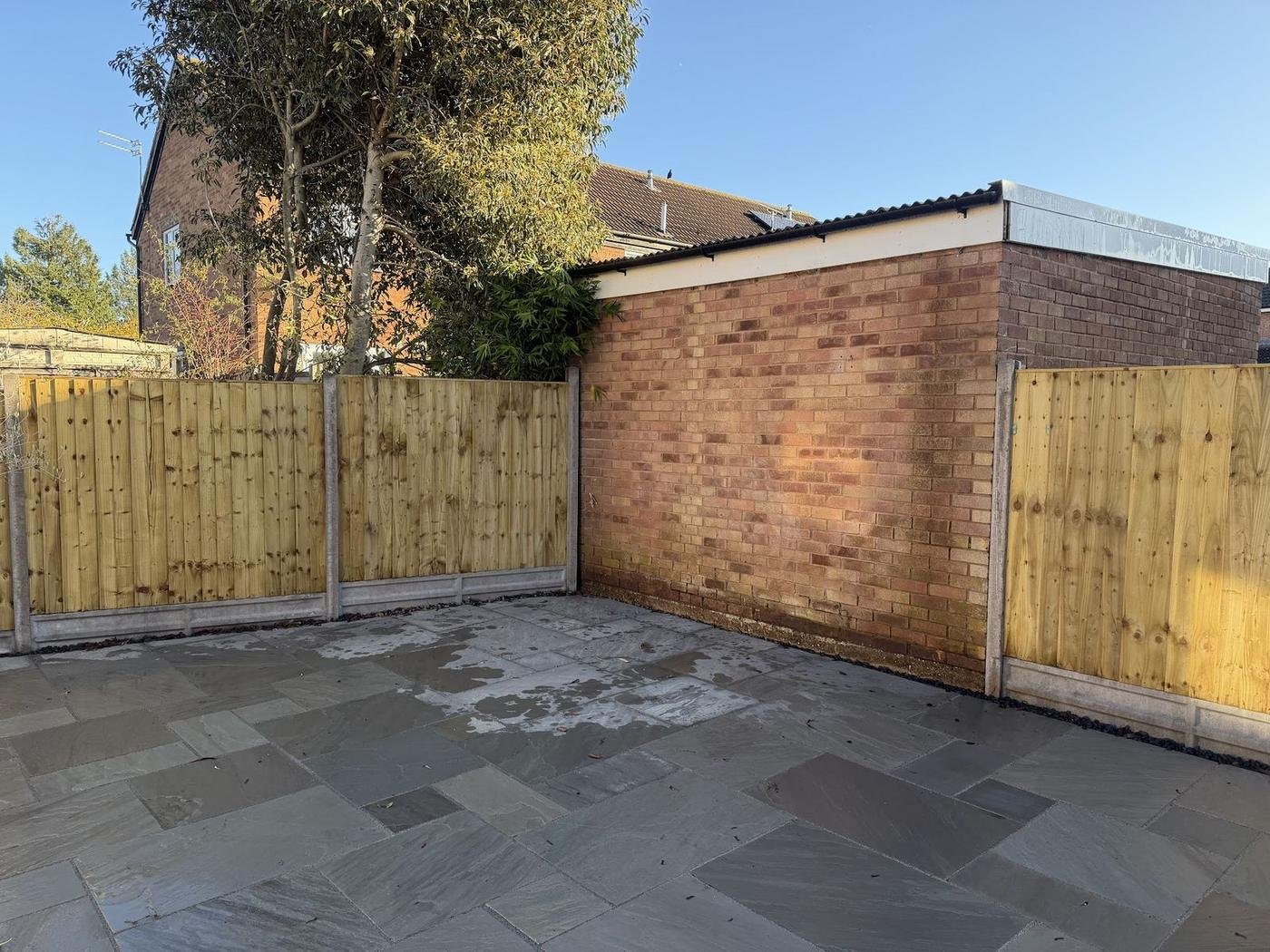 New fence panels around a yard